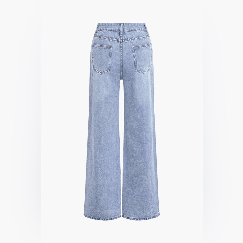 Micas Solid Cut Out Ripped Jeans in Light Wash Blue, size Small, NWT! - Picture 2 of 11